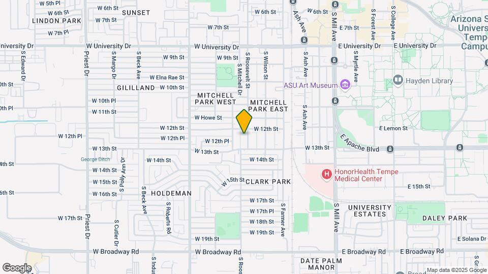 1214 S Roosevelt St, Unit A Mapa y Detalles de la Ubicación