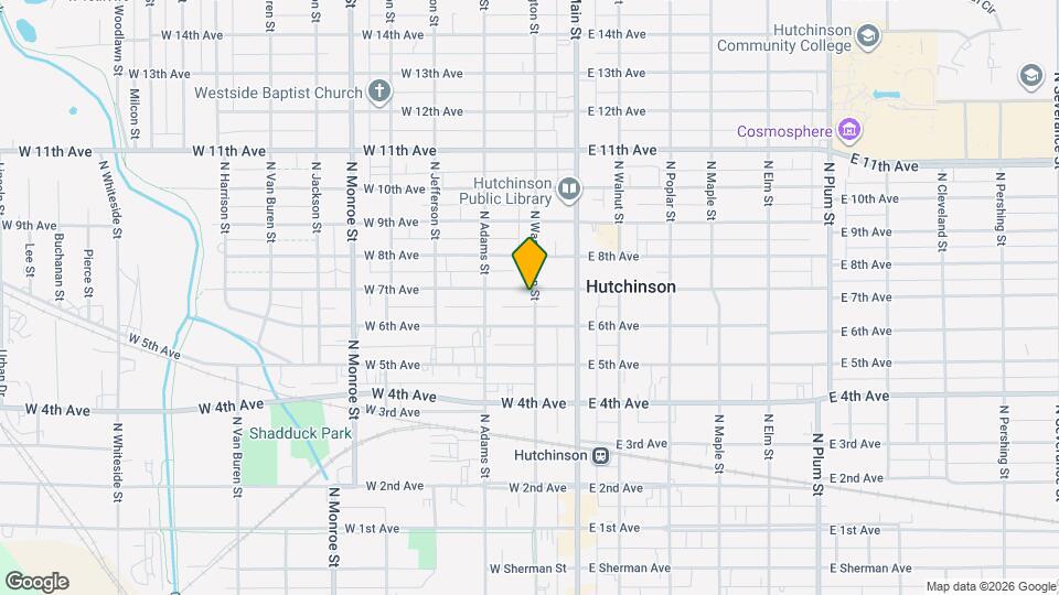 619 N Washington St Map and Location Details