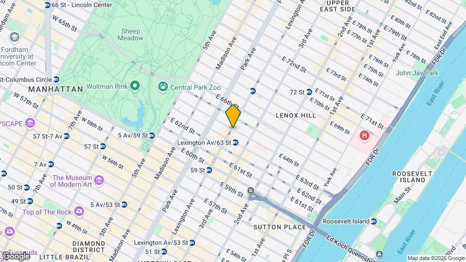 156 E 64th St Map and Location Details