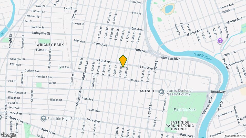 485 E 27th St Map and Location Details