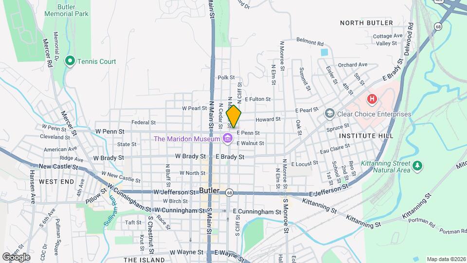 401 N McKean St Map and Location Details