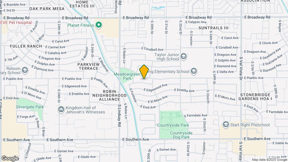 2926 E Escondido Ave Mapa y Detalles de la Ubicación