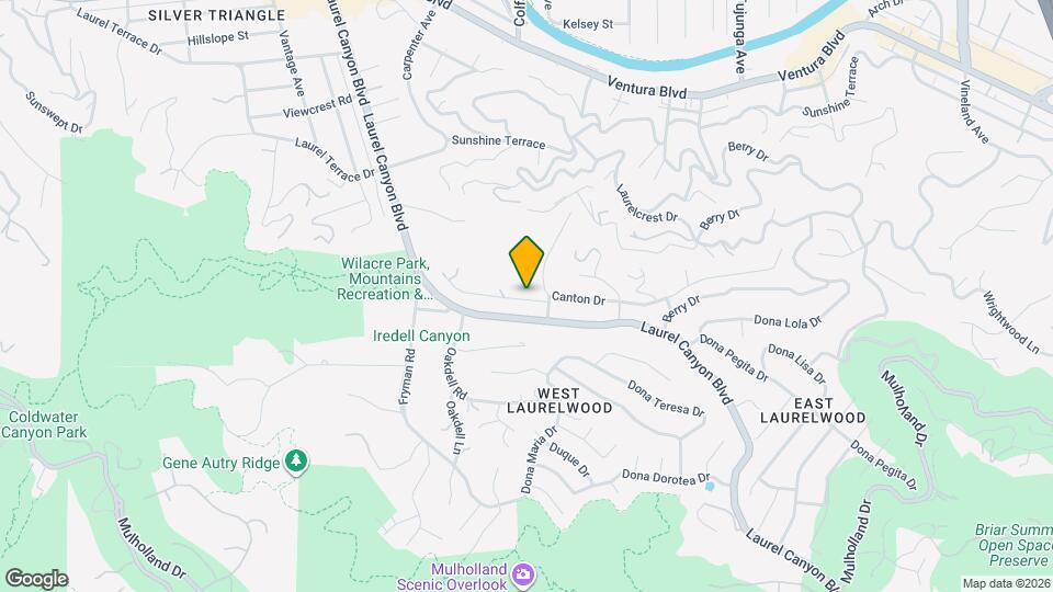 Classic Mid-Century home moments from Fryman Canyon, Unit E102 Map and Location Details