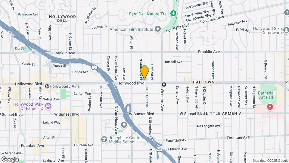 1708 N Gramercy Pl Map and Location Details