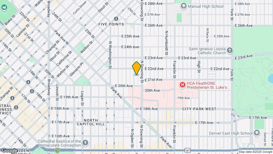 2046 N Ogden St Map and Location Details