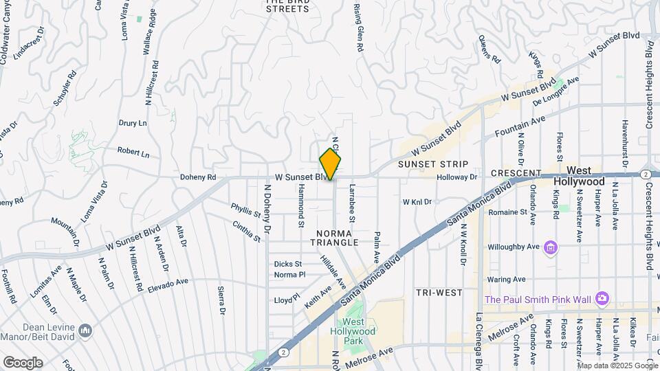 1023 N San Vicente Blvd Map and Location Details