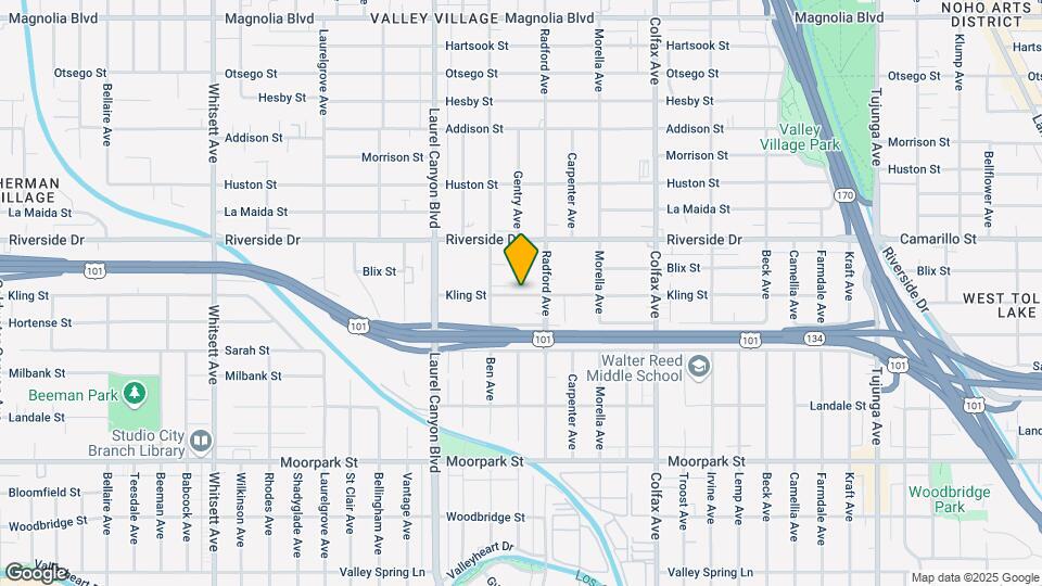 11923 Kling St Map and Location Details