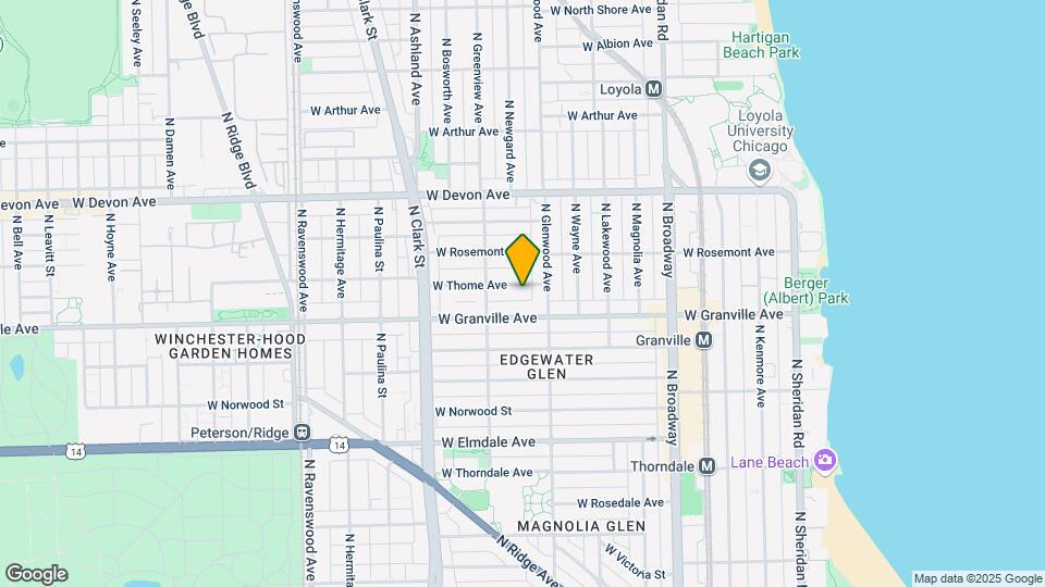1421-1423 W Thome Ave Map and Location Details