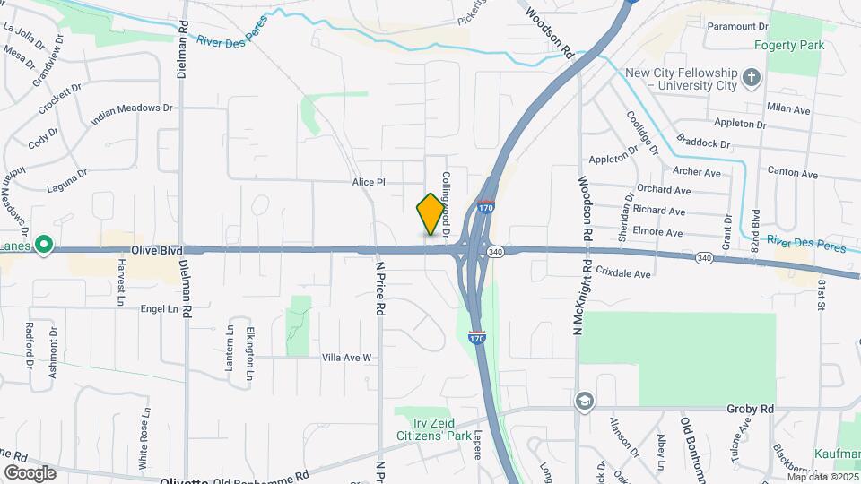 9111 Olive Blvd Map and Location Details