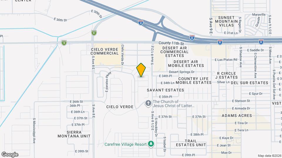 8396 E 34th Ln Map and Location Details