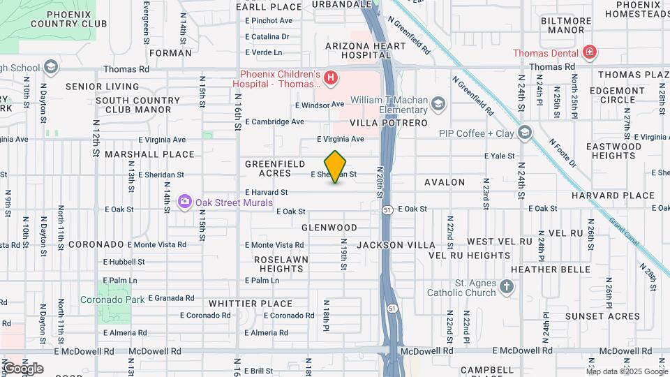 1836 E Harvard St Map and Location Details