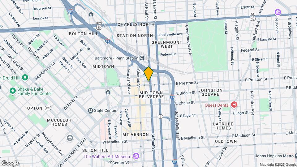 36 E Preston St Map and Location Details