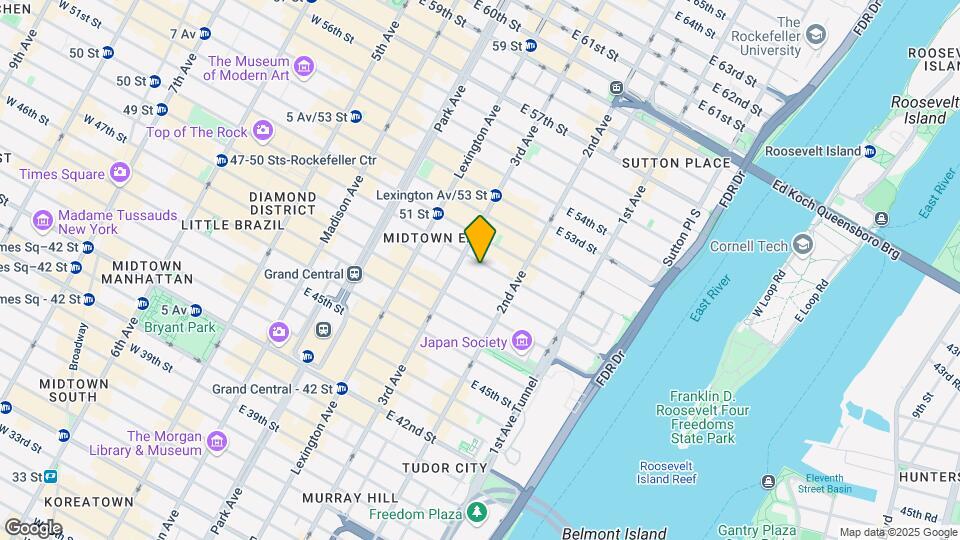 216 E 50th St Map and Location Details