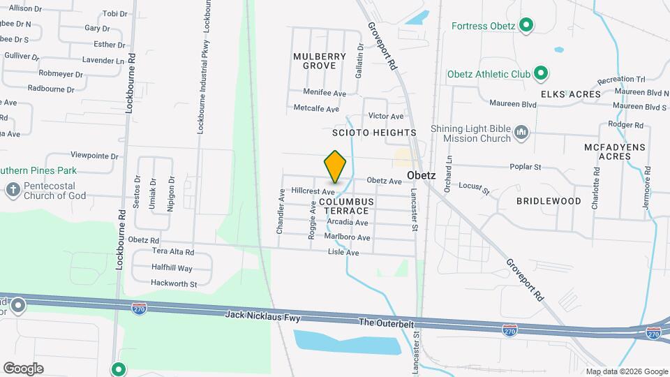 1680 Hillcrest Ave Map and Location Details