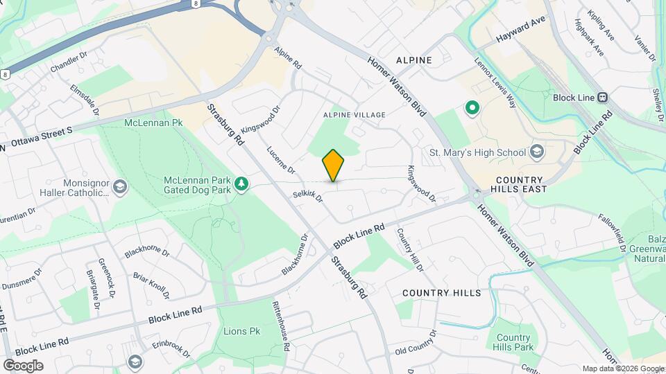 96 Geneva Crescent Map and Location Details