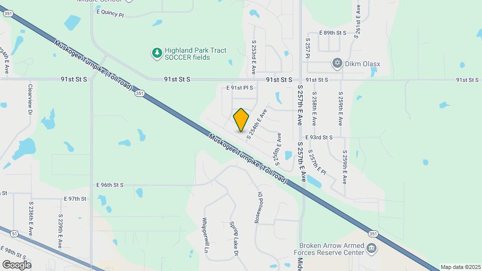 25317 E 93rd Ct S Map and Location Details