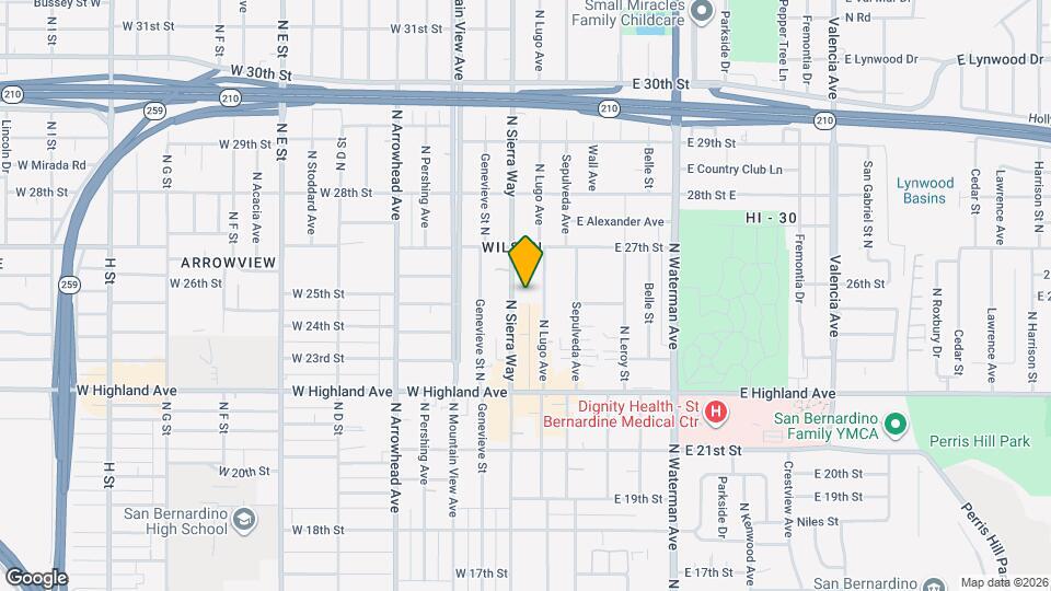 2529 N Sierra Way Mapa y Detalles de la Ubicación