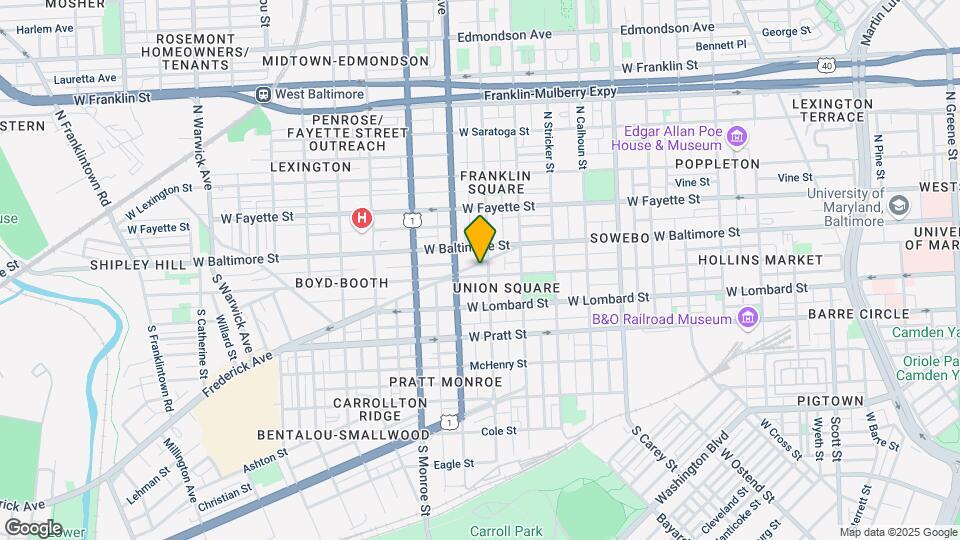 1702 Hollins St Map and Location Details