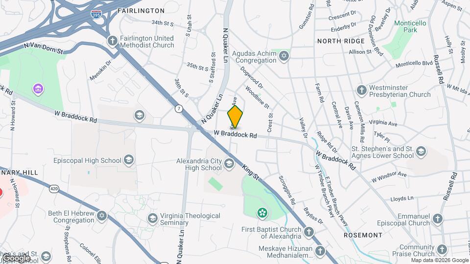 1607 W Braddock Rd Mapa y Detalles de la Ubicación
