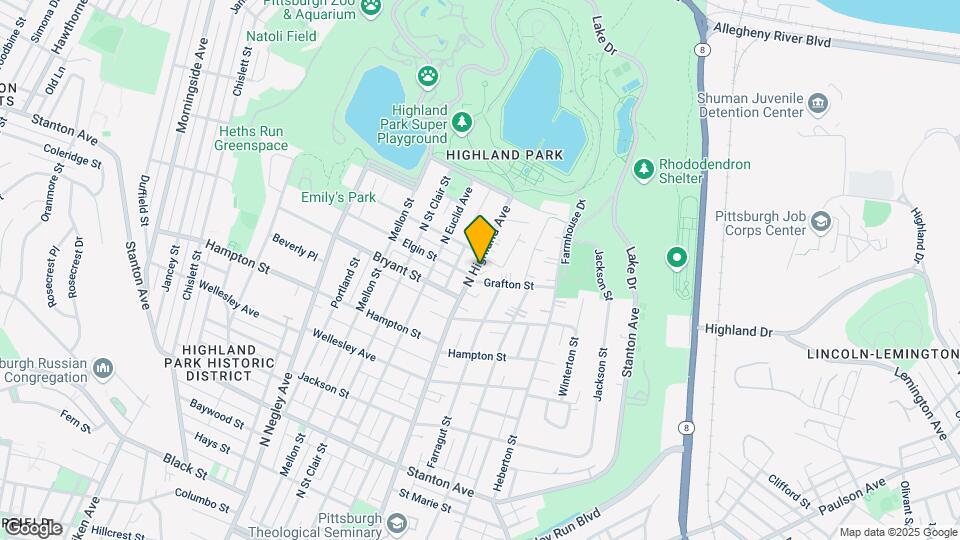 1304 N Highland Ave Map and Location Details