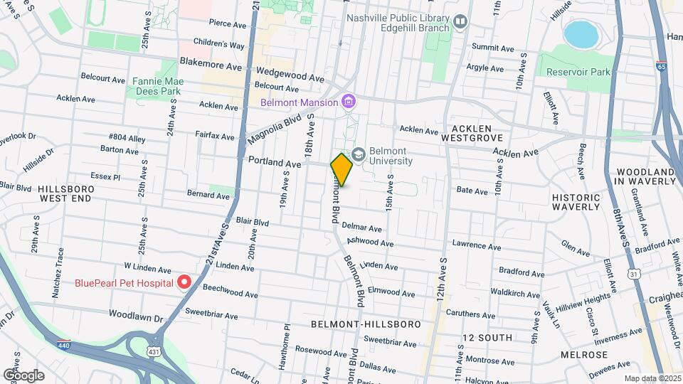 2012 Belmont Blvd Map and Location Details