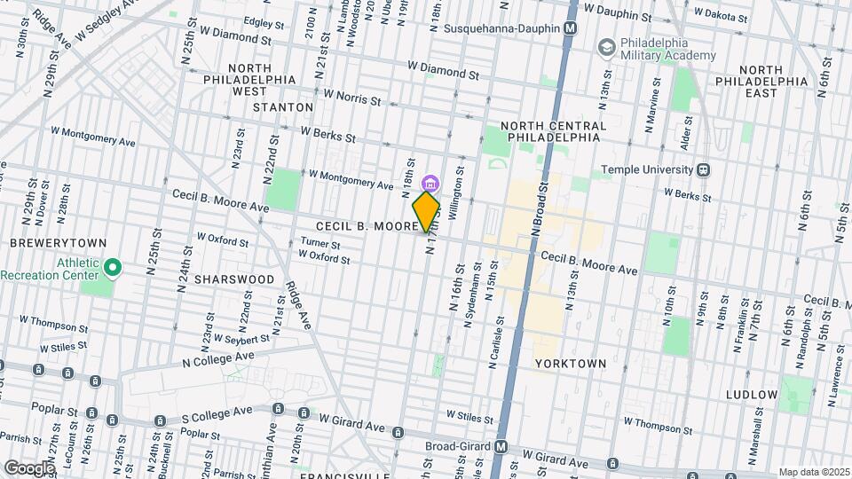 1706-1712 Cecil B Moore Ave Mapa y Detalles de la Ubicación