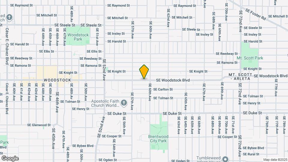 5846 SE Woodstock Blvd Mapa y Detalles de la Ubicación