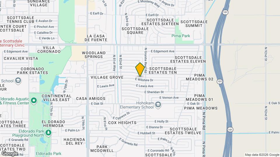 8322 E Wilshire Dr Mapa y Detalles de la Ubicación