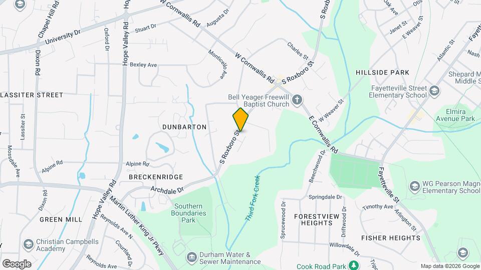 2813 S Roxboro St Mapa y Detalles de la Ubicación