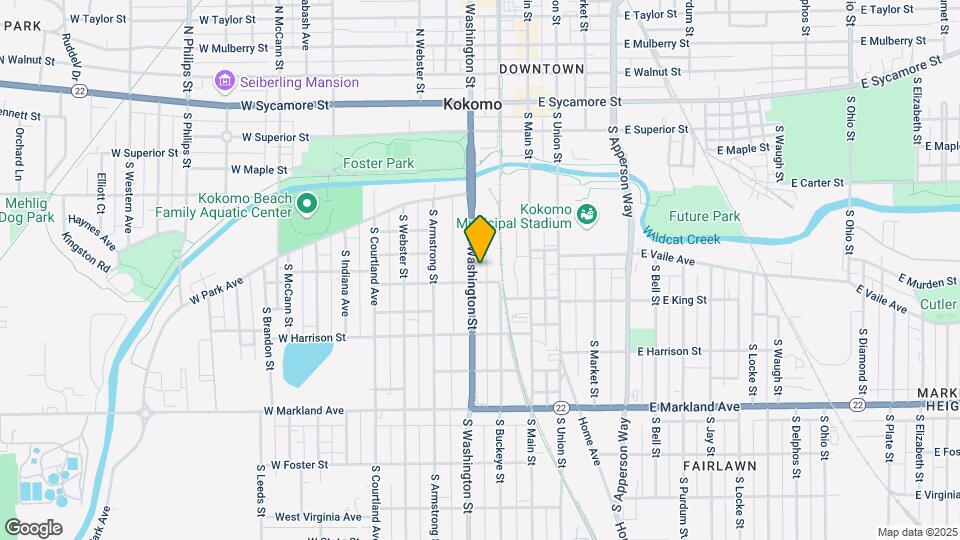 610 S Washington St, Unit #2 Upstairs Map and Location Details