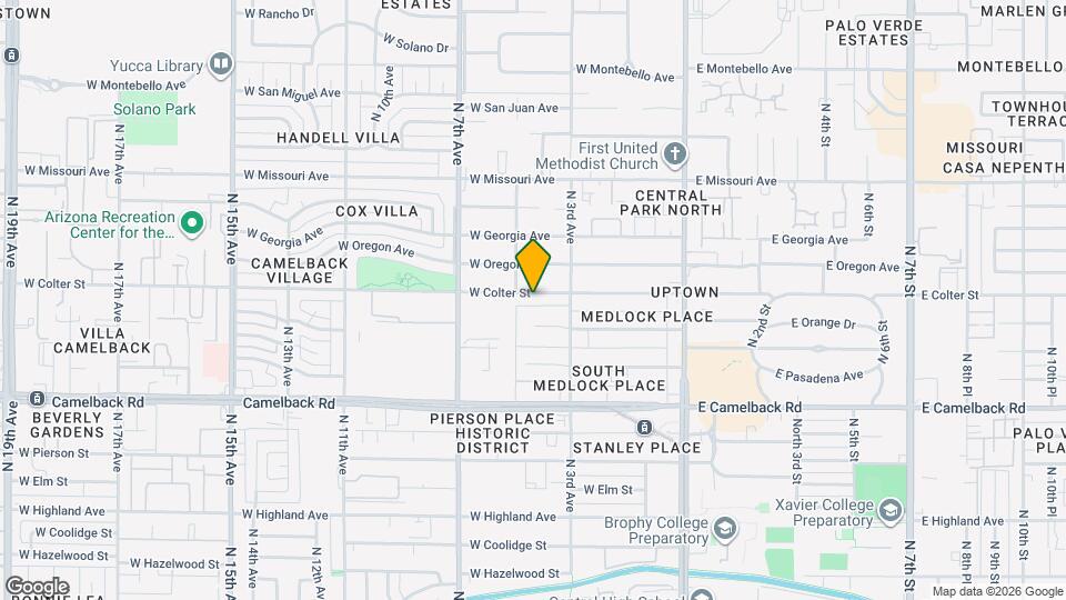 411 W Colter St Mapa y Detalles de la Ubicación