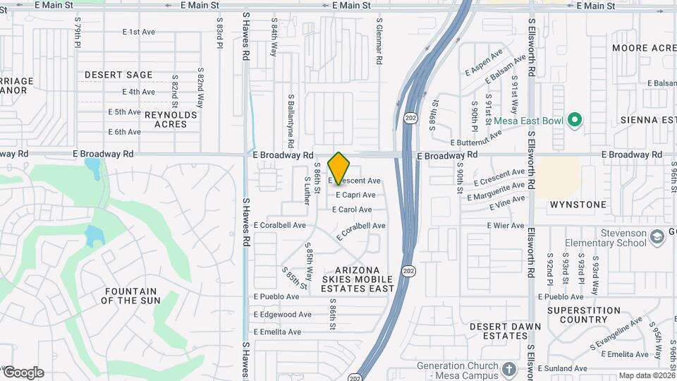 8632 E Capri Ave Mapa y Detalles de la Ubicación