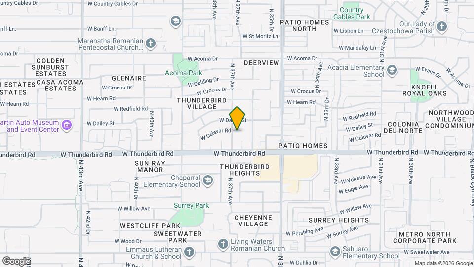 3633 W Calavar Rd Map and Location Details