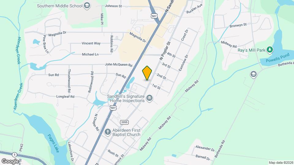 1203 N Poplar St Mapa y Detalles de la Ubicación