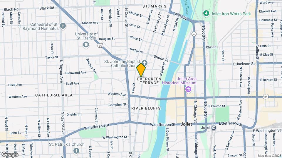 355 N Hickory St-Unit -1 Map and Location Details
