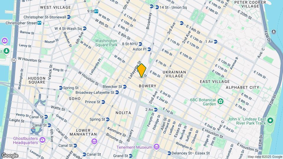 54 Great Jones St Mapa y Detalles de la Ubicación