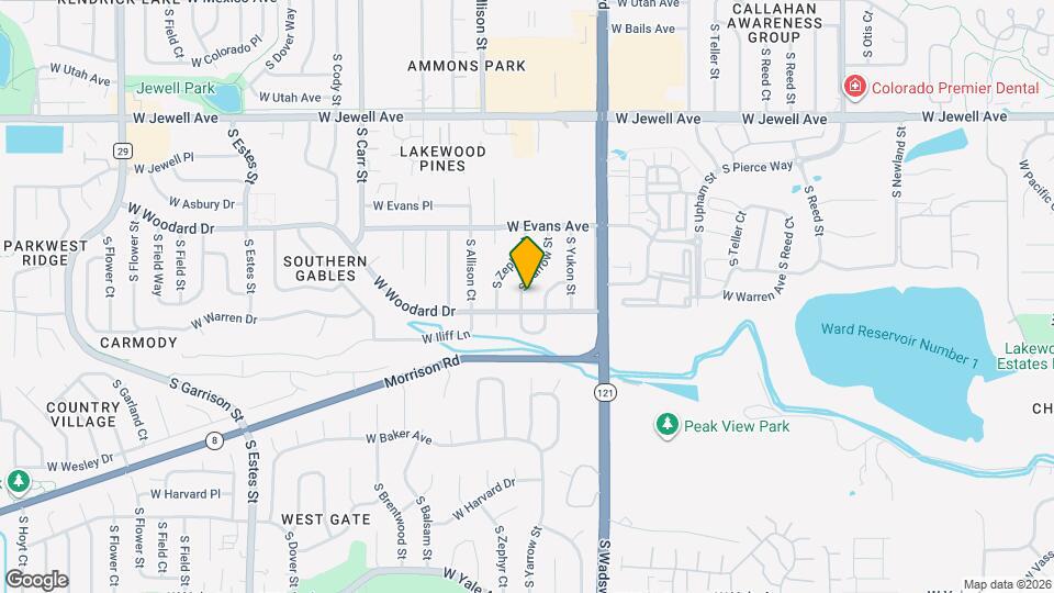 2146 S Yarrow St Map and Location Details