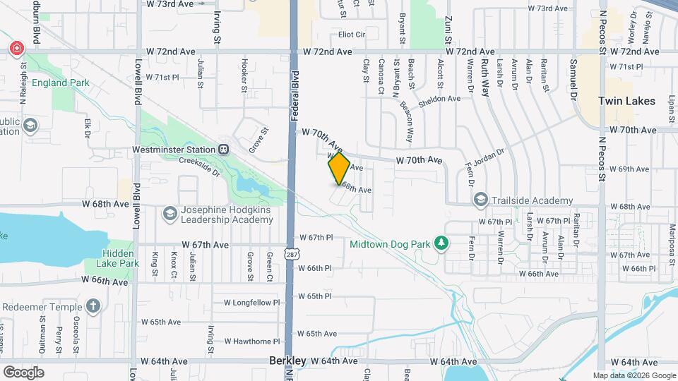 2760 W 68th Ave Map and Location Details