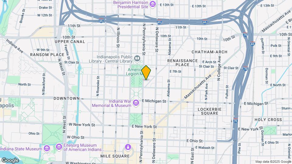 615 N Pennsylvania St Map and Location Details