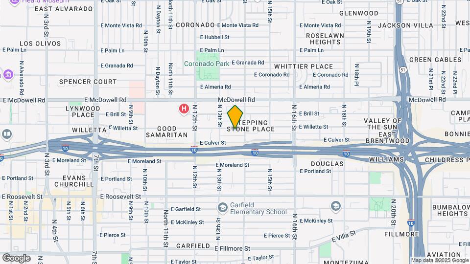 1331 E Willetta St Mapa y Detalles de la Ubicación
