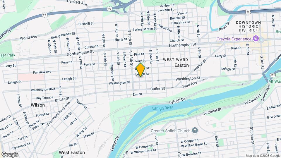 1223 Washington St Map and Location Details