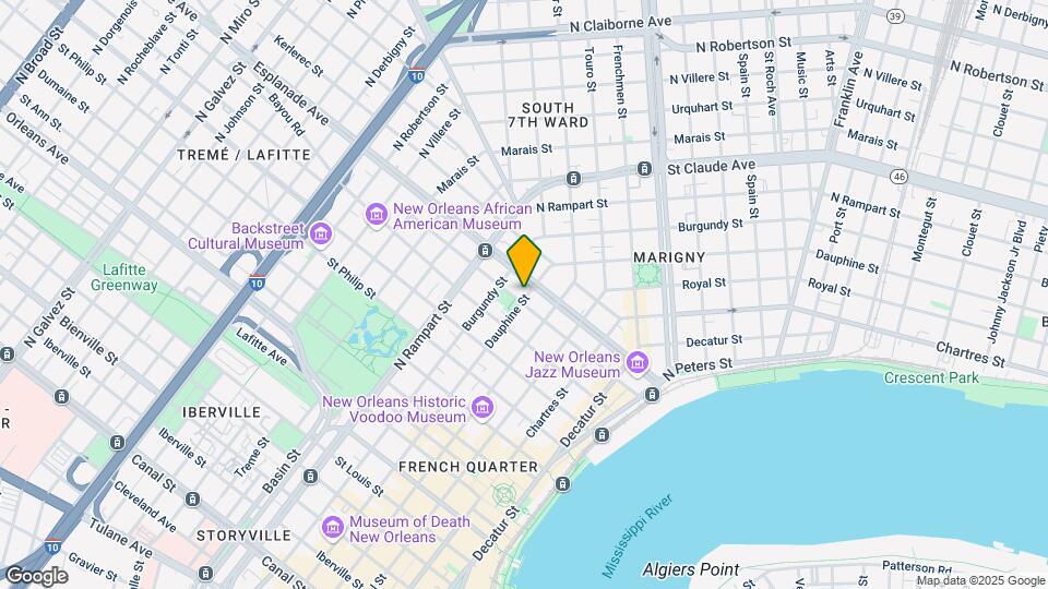 1309 Dauphine St Map and Location Details