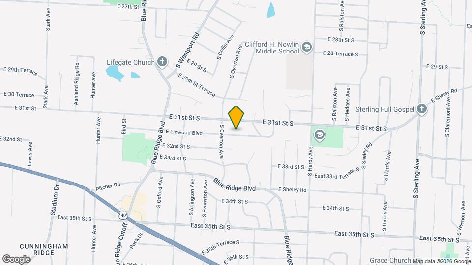 9812 E Linwood Blvd Mapa y Detalles de la Ubicación