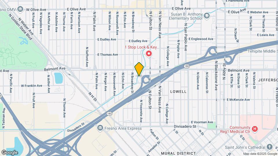 421 N Yosemite Ave Map and Location Details