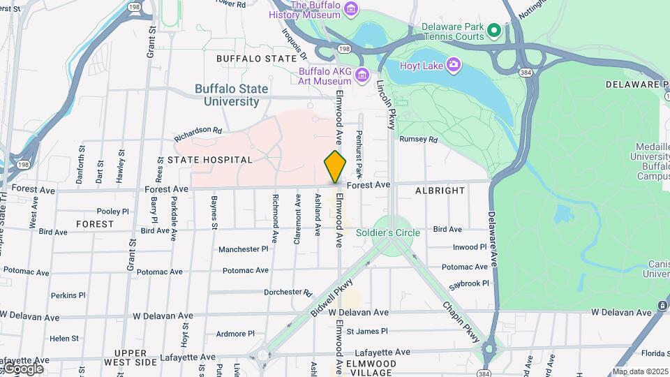 1124 Elmwood Ave Map and Location Details