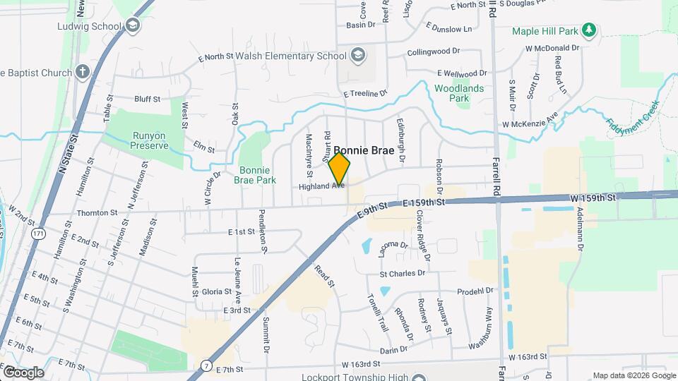 1023 Highland Ave Map and Location Details