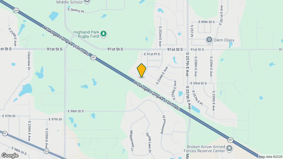 25104 E 93rd Ct S Map and Location Details