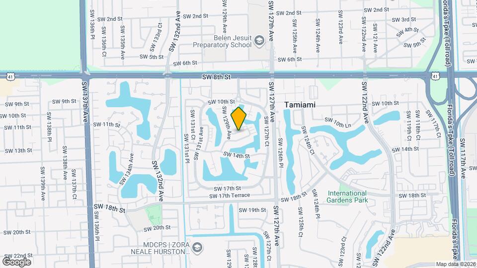 12860 SW 12th St Map and Location Details