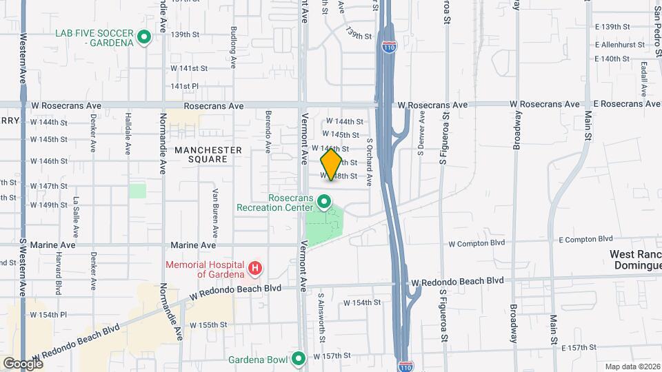 819 W 148th Pl Mapa y Detalles de la Ubicación