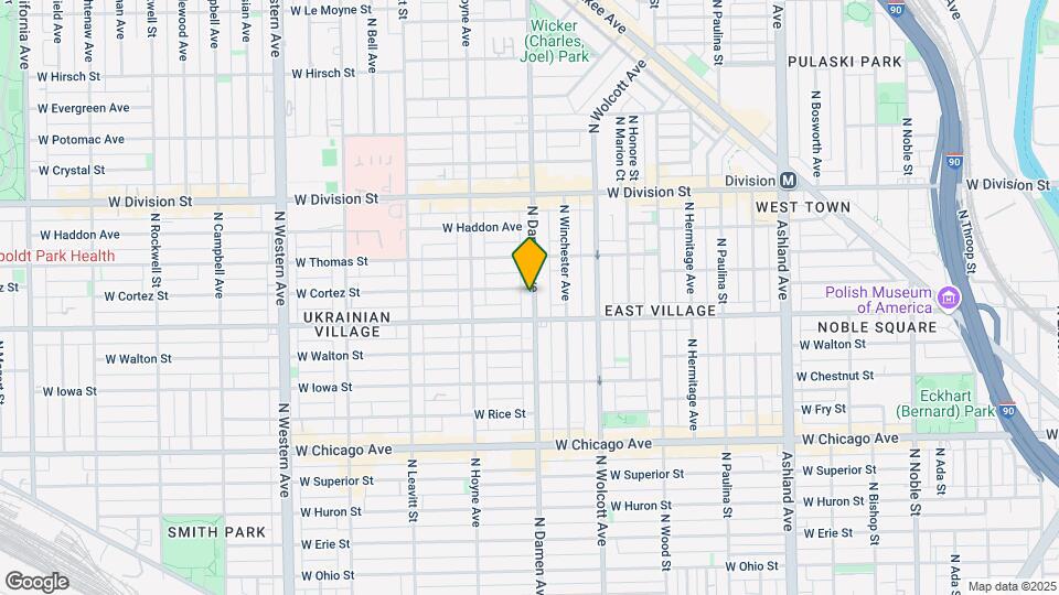 1018-1020 N Damen Ave Map and Location Details